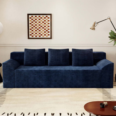 71" 3setaser Sofa,Corduroy Fabric,Deep Seat Couches,Comfy Loveseat Sofa,No Assembly,1pcs
