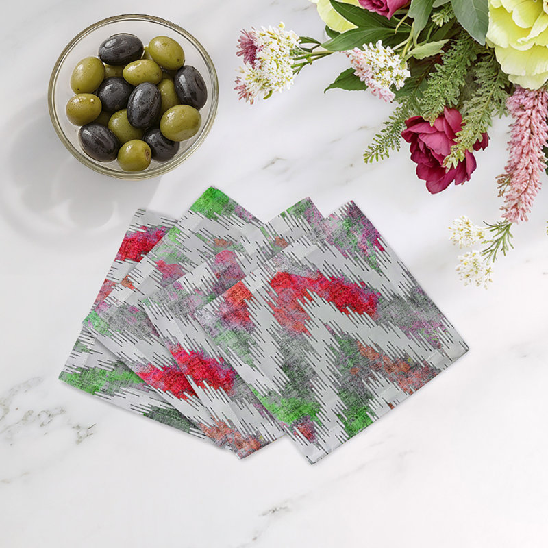 Chevron Cotton Sateen Cocktail Napkins, Holiday