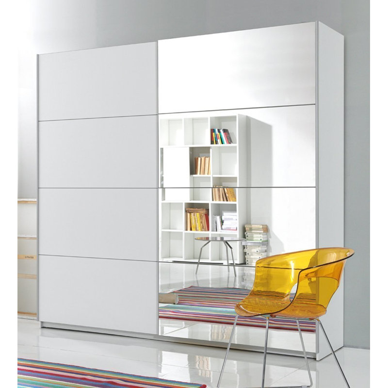 Emslie 2 Door Wardrobe, 210cm H x 200cm W x 60cm D, Black
