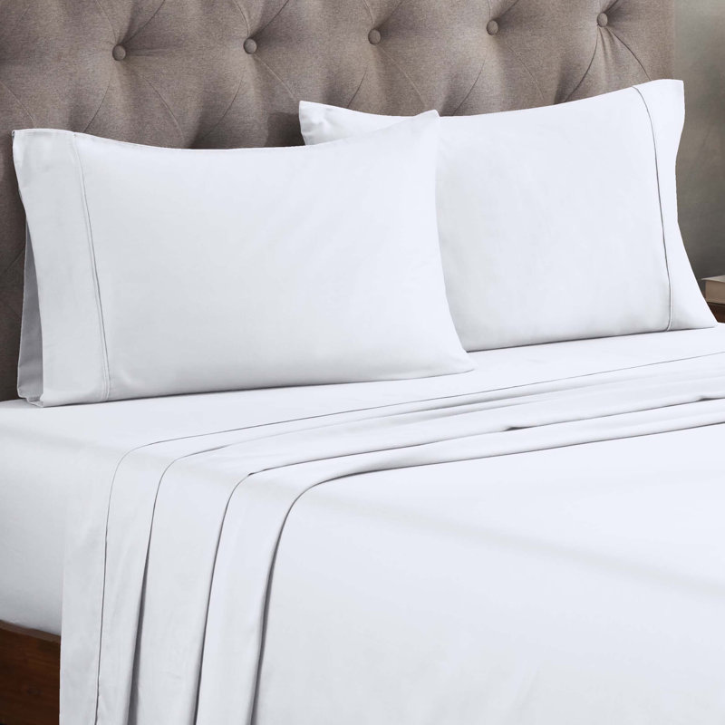 300 Thread Count Egyptian Cotton Blend Solid Deep Pocket Bed Sheet Set, California King Sheet Set, Mint