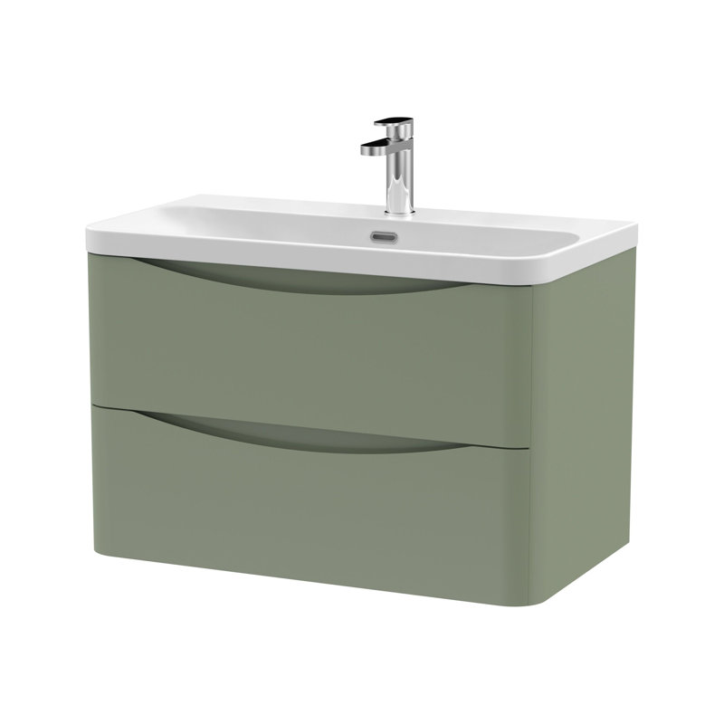 Lunar Bathroom Vanity, Satin Green, 80.7 cm W