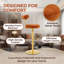 Tabourets de bar (ensemble de 2), revêtus de suède doux avec pieds en métal, pivotants, réglables en hauteur, style Mid-Century moderne, orange et or-36267193