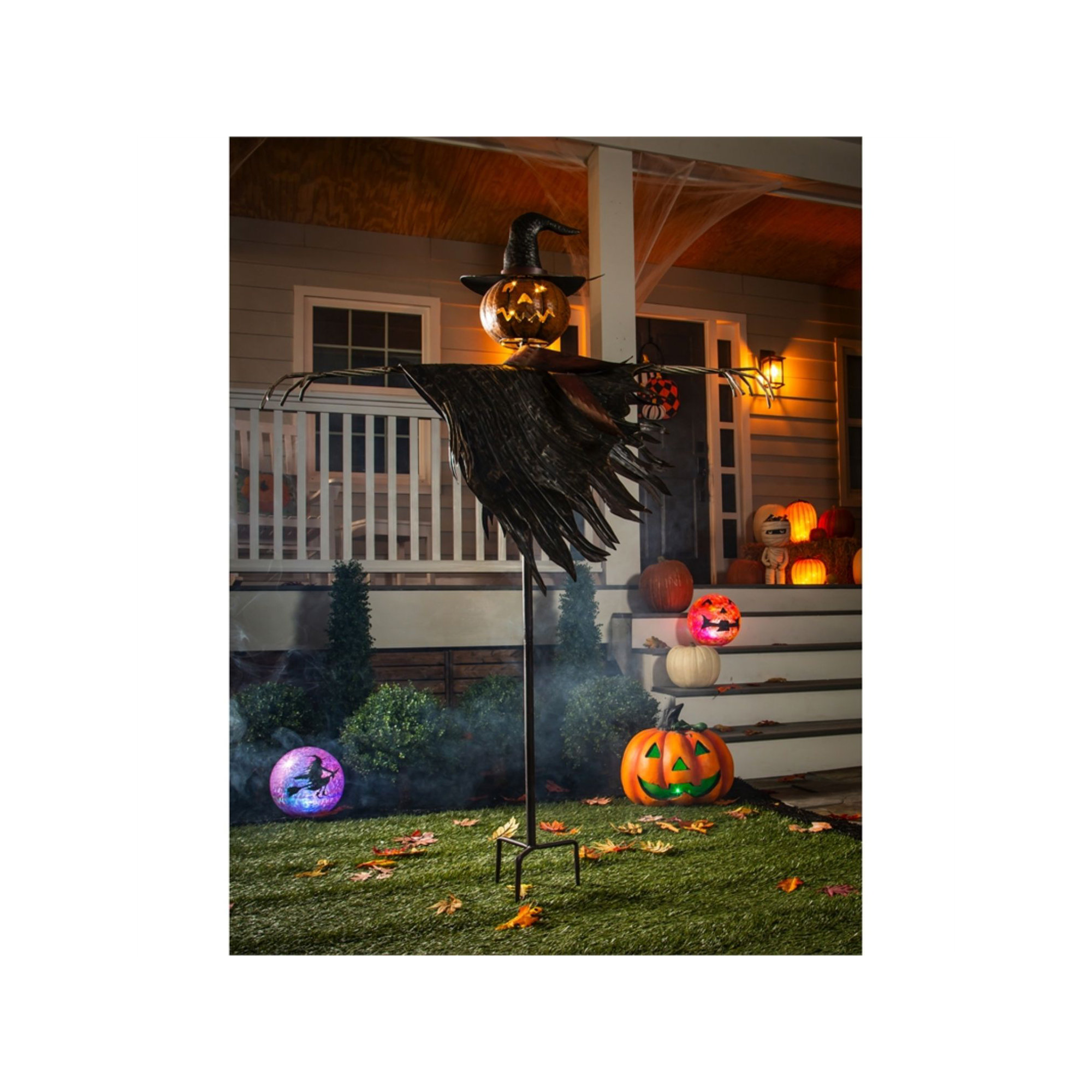 Jack-O-Lantern Scarecrow Garden Stake