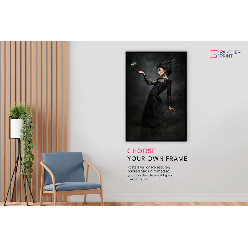 Gothic Dragonfly Princess - No Frame Print, 31cm H x 20cm W x 0.5cm D