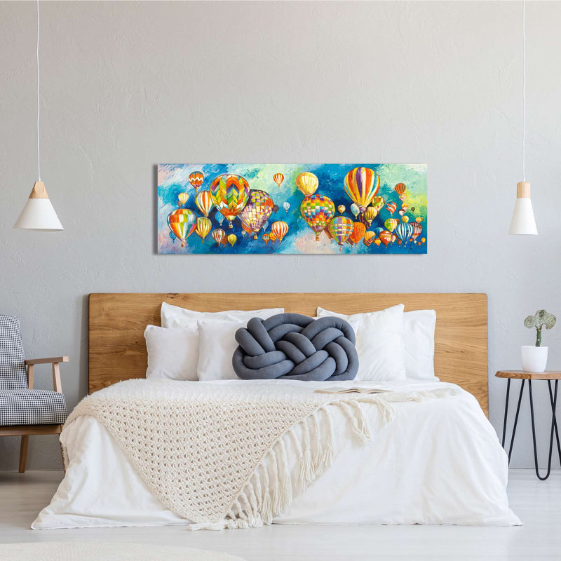 A Sky Of Hot Air Balloons by Luigi Florio - Wrapped Canvas Painting, 35cm H x 100cm W x 4cm D