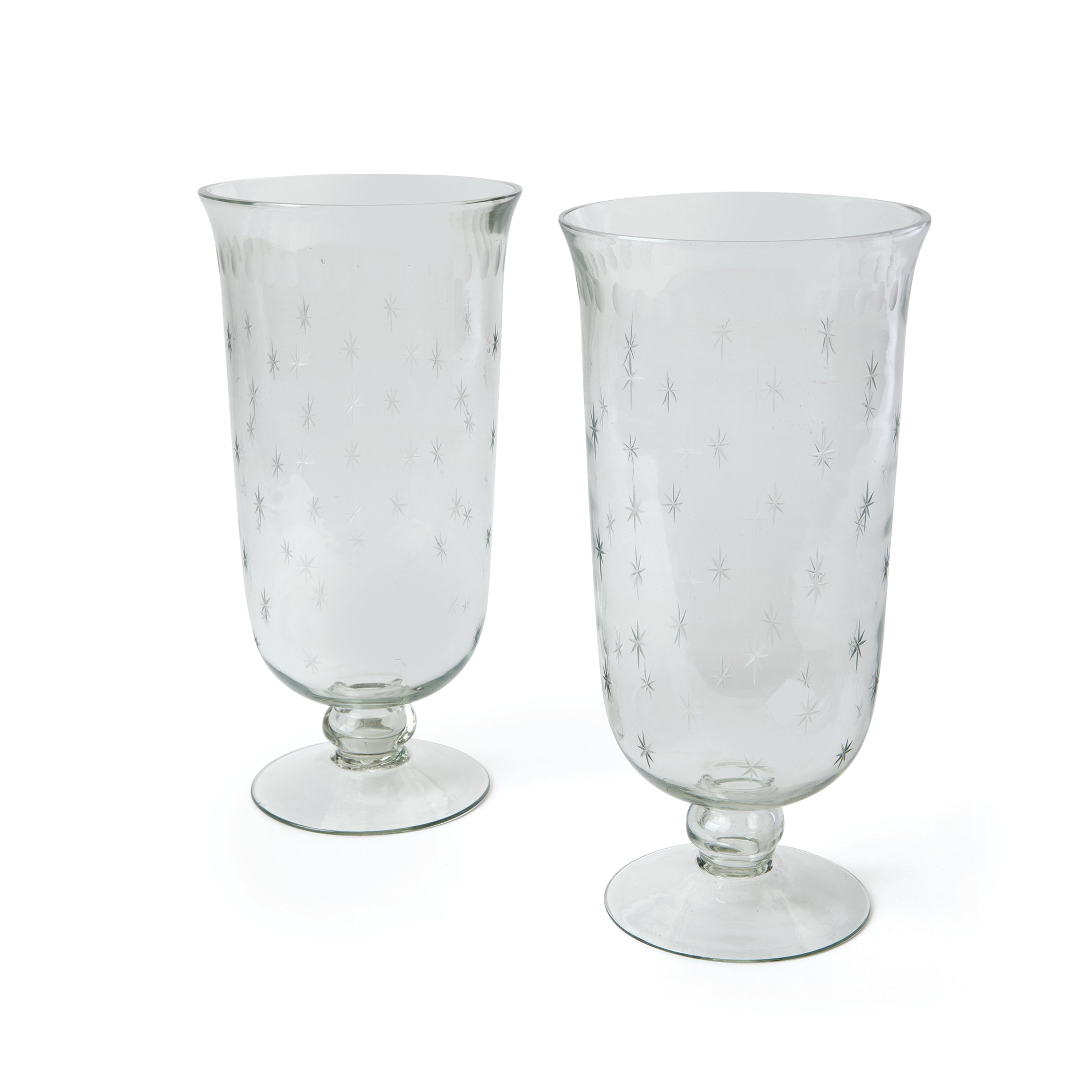 Glass Hurricane Set of 2