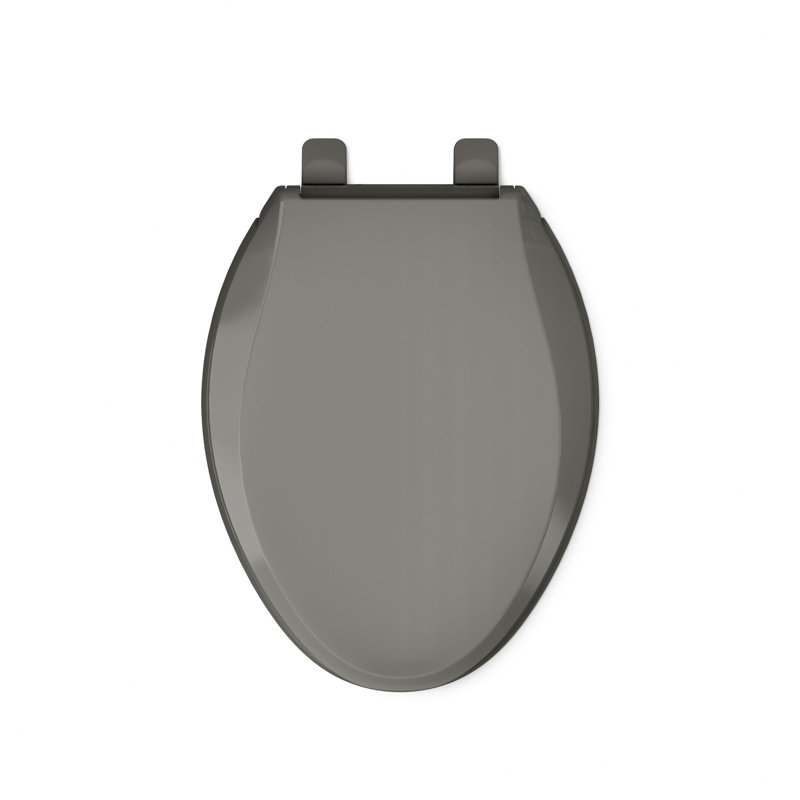 Cachet Nightlight Quiet-Close with Grip-Tight Elongated-Front Toilet Seat, Thunder Gray, Ready Latch