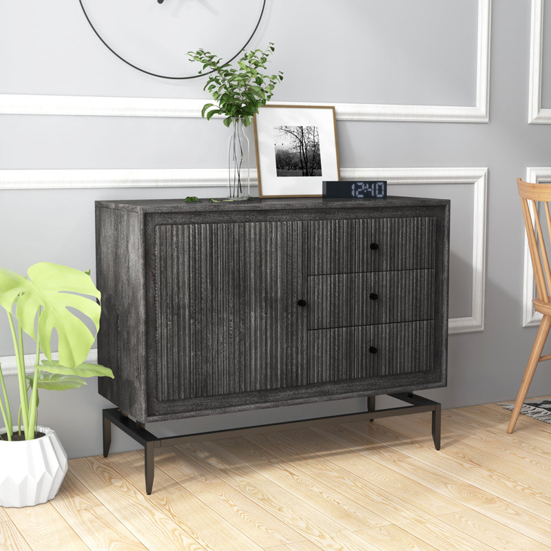 Solid Wood Accent Cabinet, Black