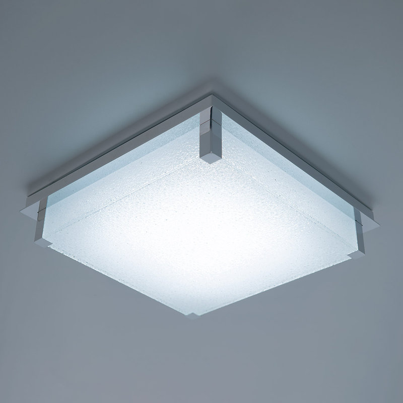 Chrome Glass LED Indoor/Outdoor Flush Mount Light