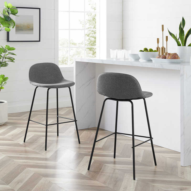 Tabouret de bar et de comptoir Lillion, Gris, 26.5"
