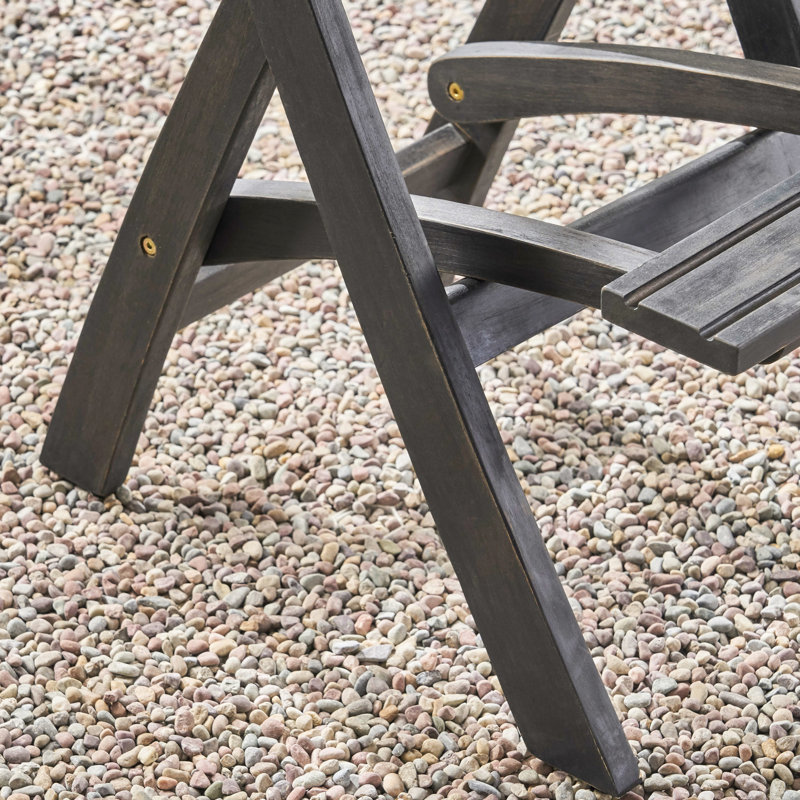 Table d'extérieur en gris foncé - bois, finition bois gris, facile à entretenir