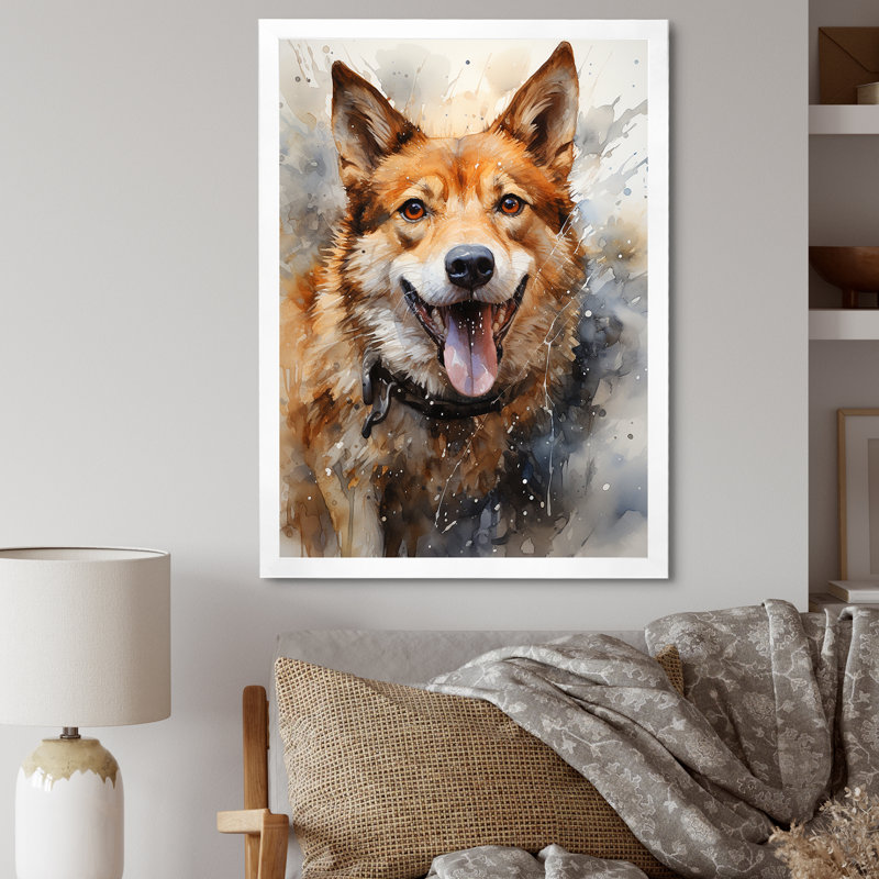" Shiba Inu Spirit ", White Single Picture Framed, 32" H x 24" W x 1" D