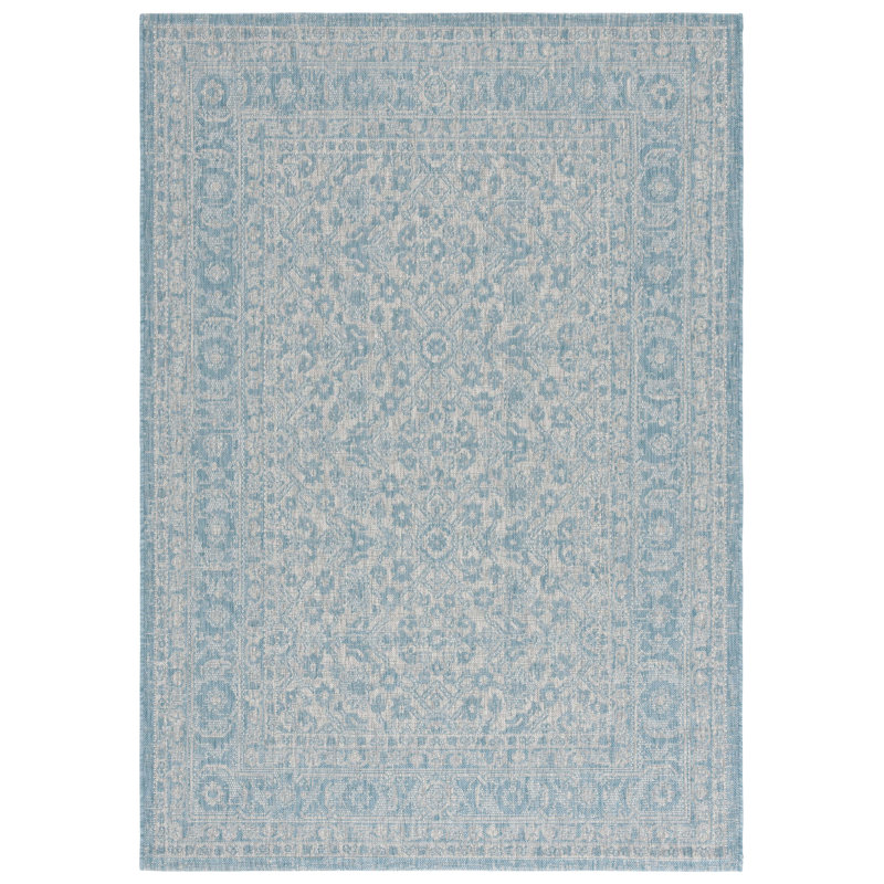 Courtyard 8741 Oriental Indoor/Outdoor Rug, 6'-7" X 9'-6" Rectangle