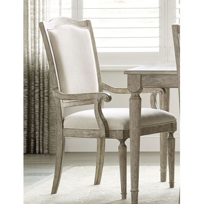 Chaise avec accoudoirs rembourrée Daniella - Brun