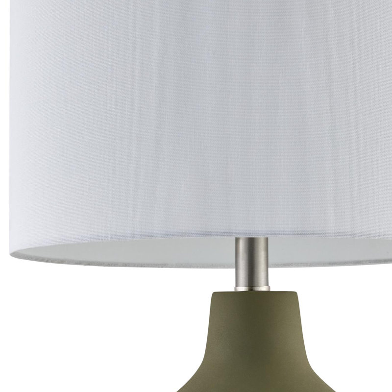Lampe de table Lockwood, Vert, Blanc / Blanc