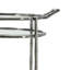 Chariot-bar roulant à 2 niveaux, tablettes en verre, métal argenté en bambou 30 po