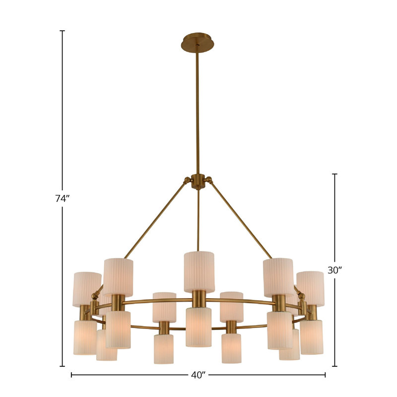 Lustre en laiton Harlowe 18 LT Kalco
