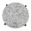 Table d'appoint, plateau rond en terrazzo, bois de manguier brun foncé