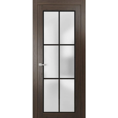 Porte française solide | Verre givré Planum 2122 | Poignée simple à panneau régulier | Portes de salle de bain robustes