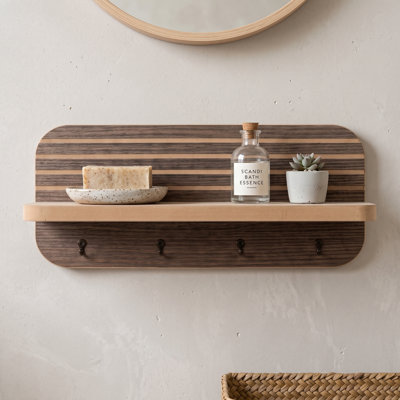 Entryway Organizer with Display Ledge and Key Hooks