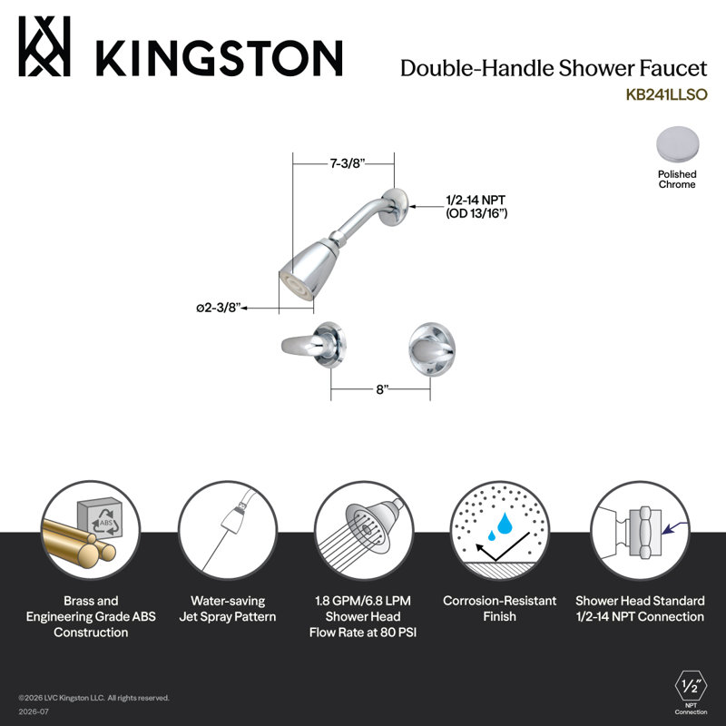 Kingston Brass Legacy Double-Handle Shower Faucet