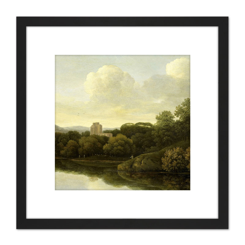 De Lagoor Wooded Landscape River - Single Picture Frame Painting