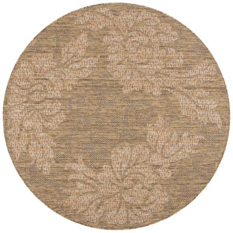 Marpain Performance Floral Indoor/Outdoor Area Rug, Round 6'7"