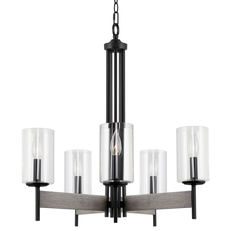 Lustre classique / traditionnel à 5 lumières avec abat-jour