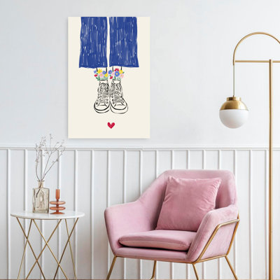 Flowery Shoes Love Colorful Modern Whimsical Flower Spring Wall Art