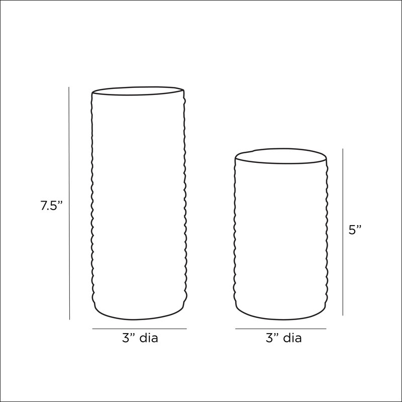 Clear Textured Glass Taper Candleholders Set