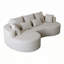 Canapé modulaire courbé sans siège à 4 places avec 7 coussins Chenille-1712897184-1712897185