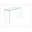Console en verre, console en verre trempé transparent avec bureaux à bords arrondis, table de canapé