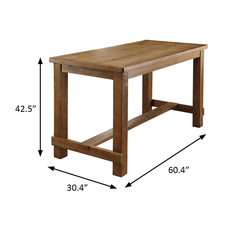 Table de bar rustique 60,4 po l, chêne rustique, Brun