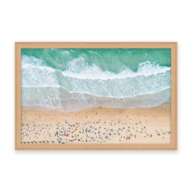 Coastal Retreat Summer Beach by  - Picture Frame Photograph on Paper, 24" H x 36" W x 1.125" D, Beige, Framed Matted Print