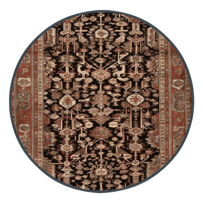 Machine Washable Persian Brown Area Rug