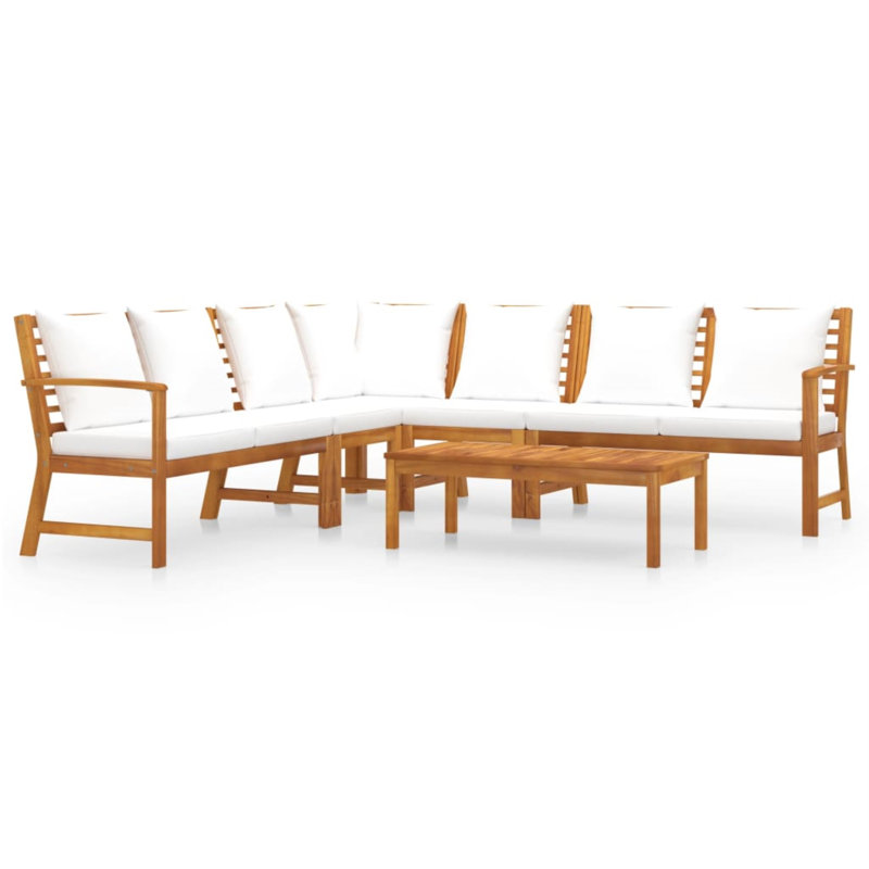 Méridienne 6 pièces avec coussins, Crème