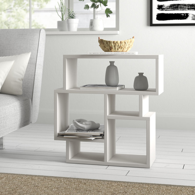 Airlia Floor Shelf End Table, White