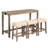 4 Piece Bar Table Set with Power Outlet,Bar Table Set with Chairs,Sofa Bar Table with Stools,Behind Couch Table with 3 Padded Stools,for Living Room,Dining room-2058855997