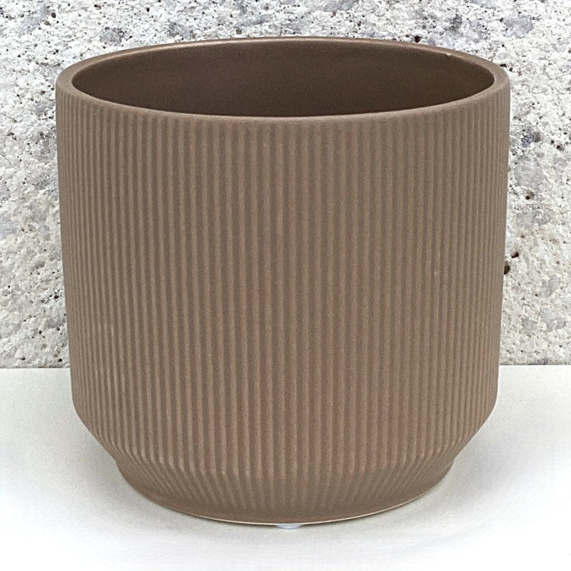 Pot côtelé mat beige café, Beige