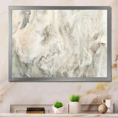 «Fluid Art Waves In Shades Of Cream», reproduction sur toile flottante