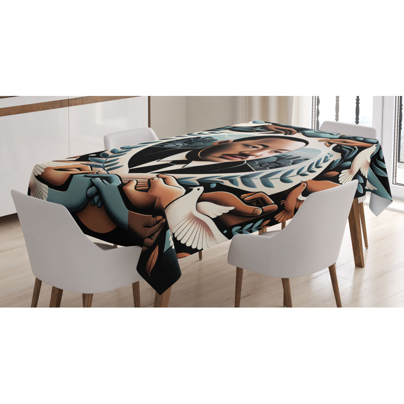 Rine Rectangle No Pattern Microfiber Tablecloth, 84" Rectangle