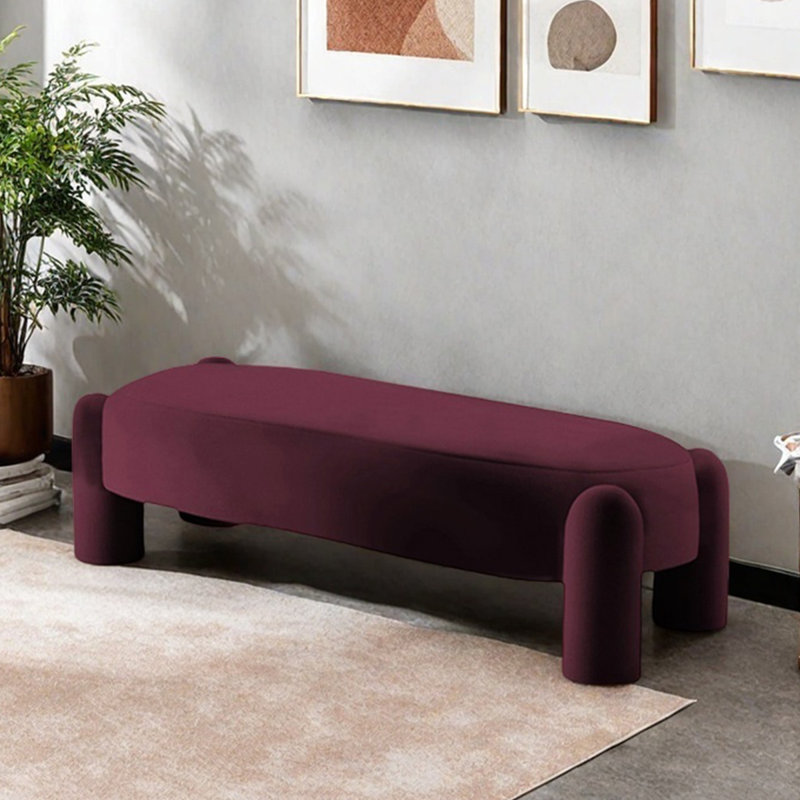 Repose-pieds minimaliste en tissu, Mauve