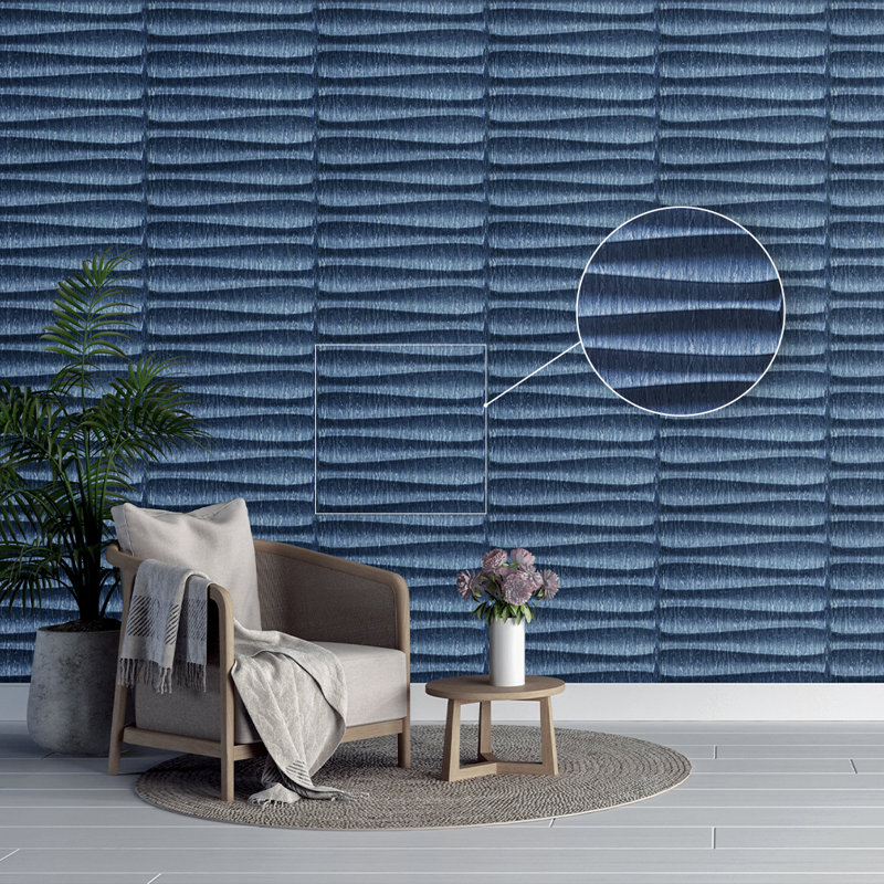 Ensemble de panneaux muraux en PVC 19,7 "x 19,7" pour décor moderne (ensemble de 12), Bleu électrique