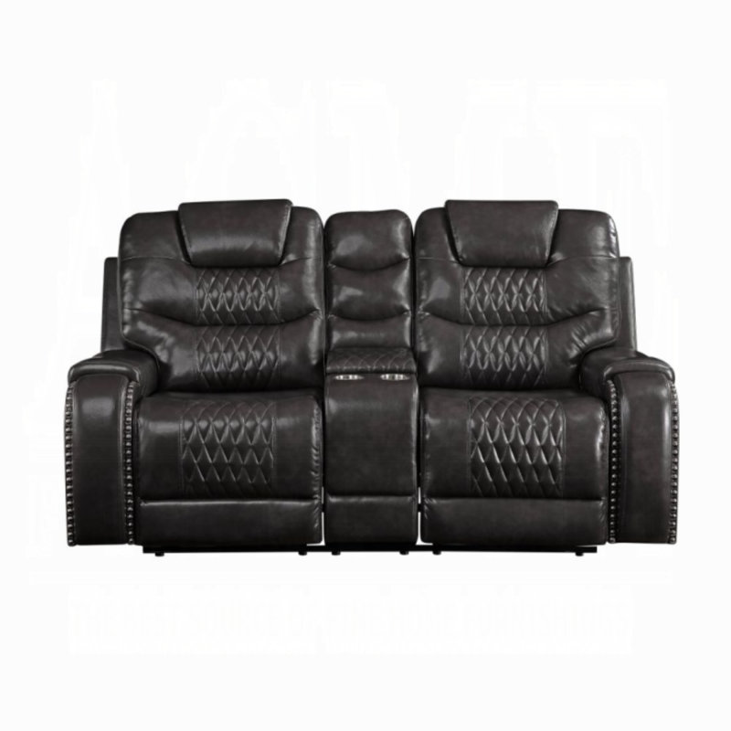 Galghard Motion Loveseat w/Console, Magnetite