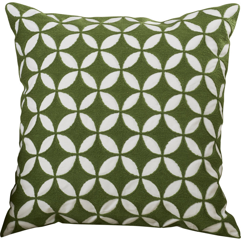 Toccoa Geometric Cotton Throw Pillow, 18" H x 18" W x 4" D, Sunflower/Ivory