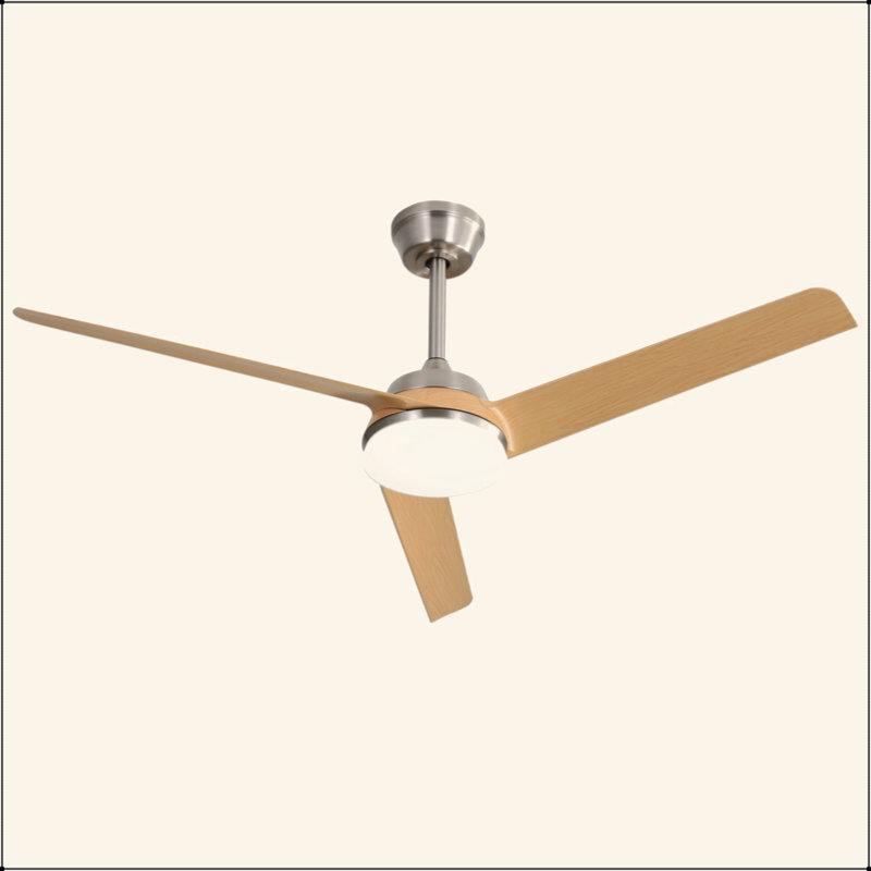 Ventilateur de plafond 52 pouces avec lumière DEL 22W et 5 pales ABS télécommandées pour le salon