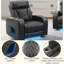 Fauteuil inclinable électrique en cuir synthétique avec repose-tête électrique, USB, chargeur sans fil et DEL