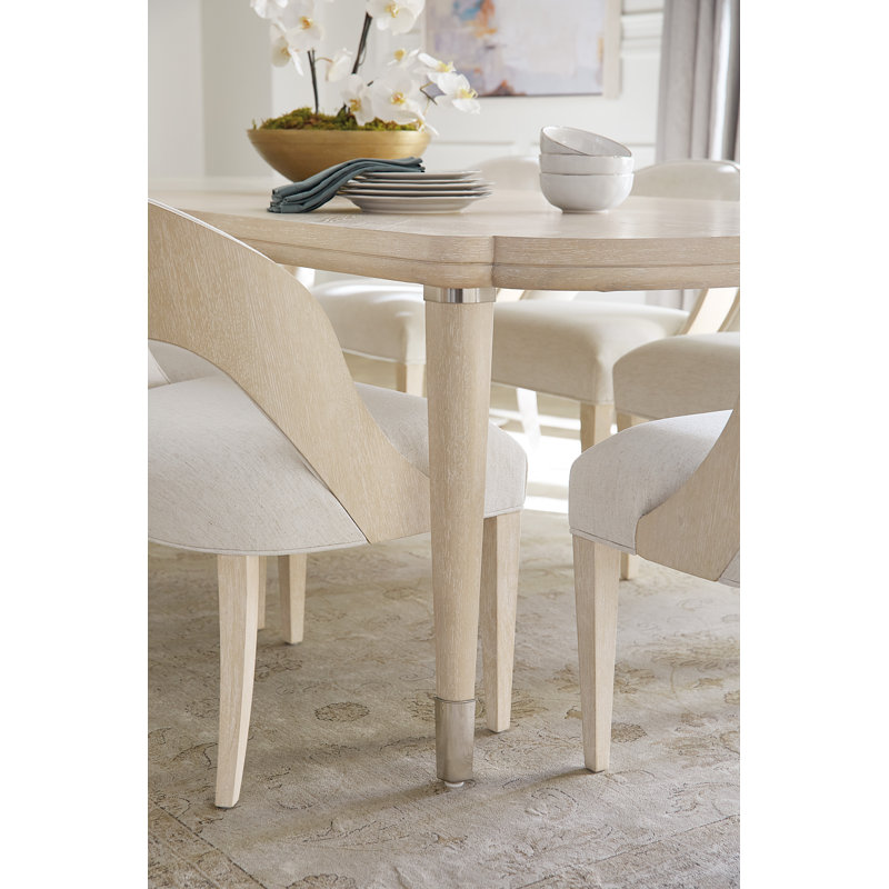 Cream Oak Extendable Rectangular Dining Table