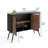 Industrial 43.3" Wide Accent Cabinet, Mid-Century Sideboard Storage Cabinet for Living Room, Dining Room, Entryway, Wood Shutter-212793625