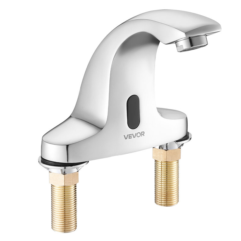 Touchless Bathroom Sink Faucet Cold Water Chrome Plated 9/16in Pipe